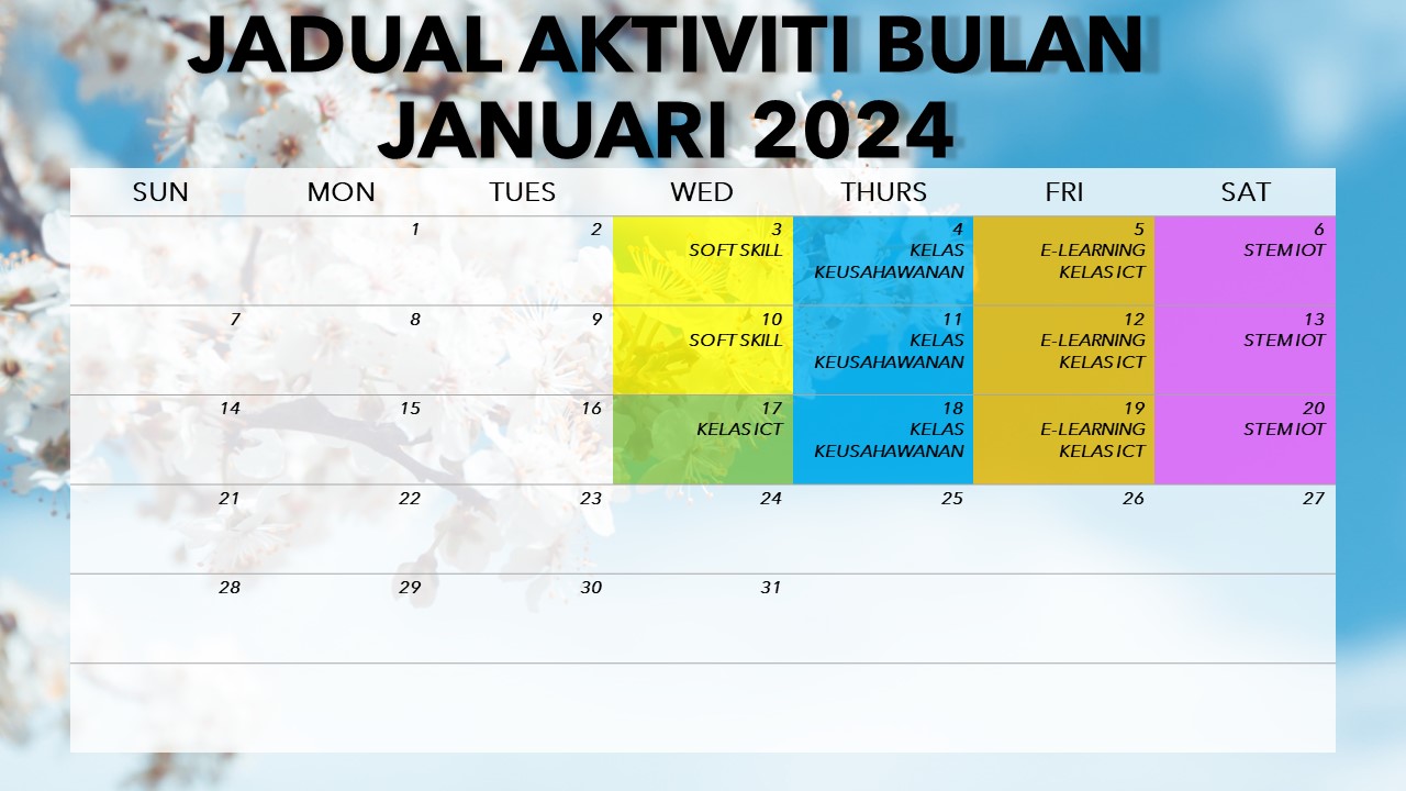 JADUAL AKTIVITI BULAN JANUARI 2024