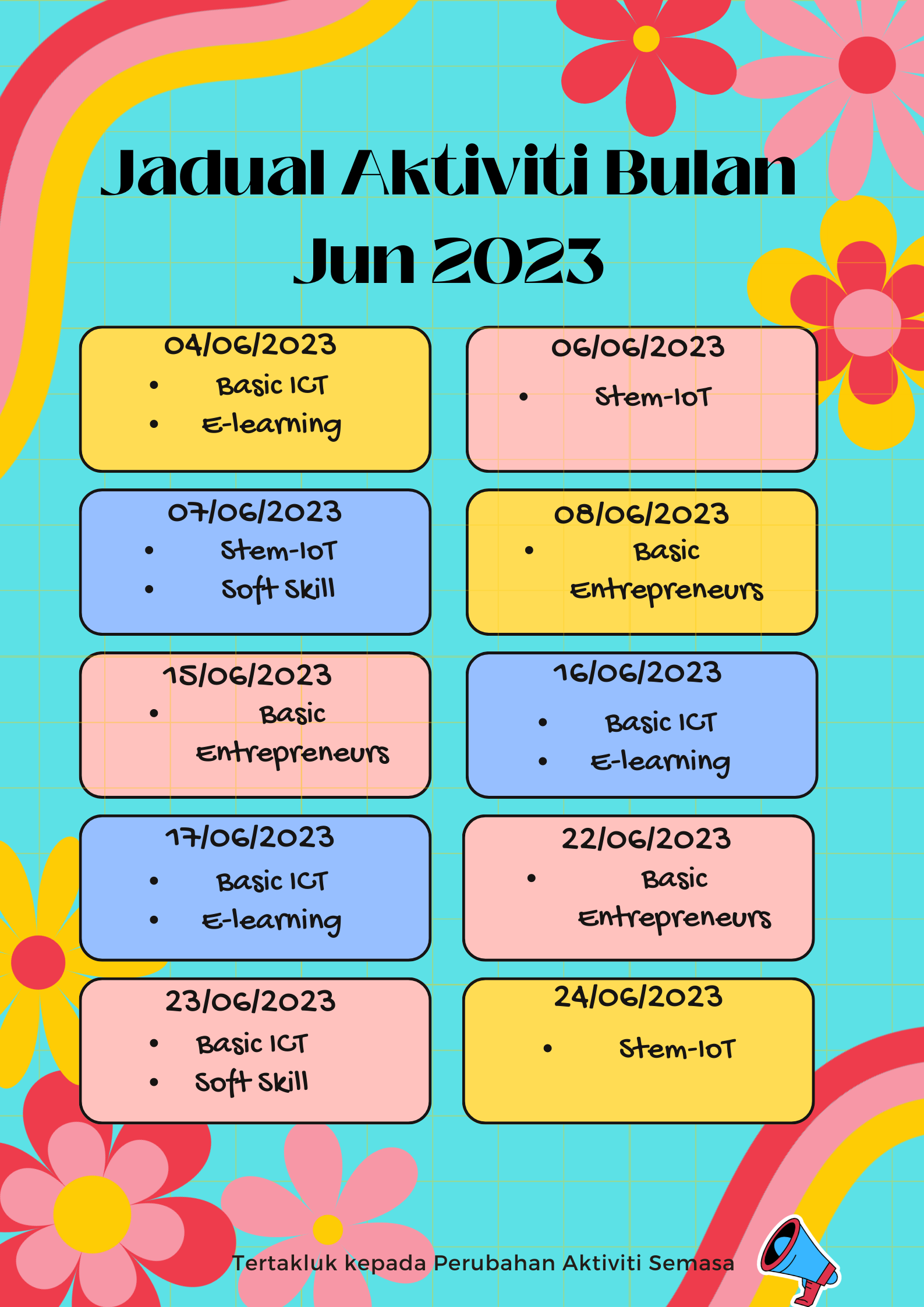 Jadual Aktiviti Bulan Jun 2023