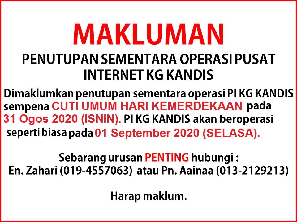 NOTIS CUTI MERDEKA